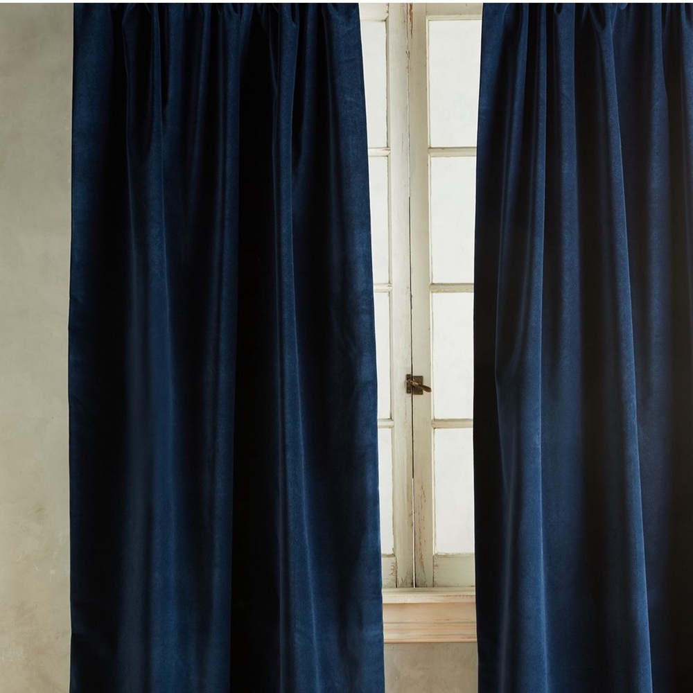Anthropologie Matte Velvet Blackout Curtain single